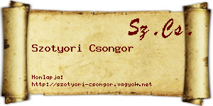 Szotyori Csongor névjegykártya